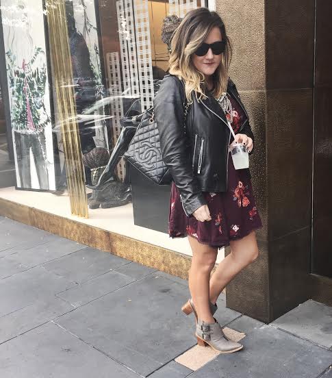 Look: Moto Jacket + Moody Dress + Booties  thelittlegoldmix