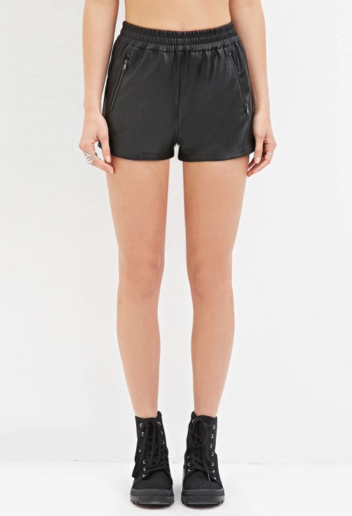 leather shorts